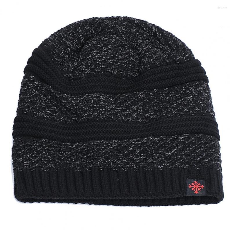 

Hats Windproof Yarn Foldable Winter Fine Workmanship Hat Knitted For Outdoor, Black