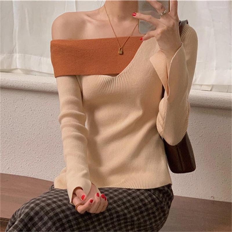 

Women's Sweaters Retro Solid Color Warm Women's Sweater Full Sleeve Pullover Sexy Elegant Spring/Autumn Casual Soft Loose Knit, Black