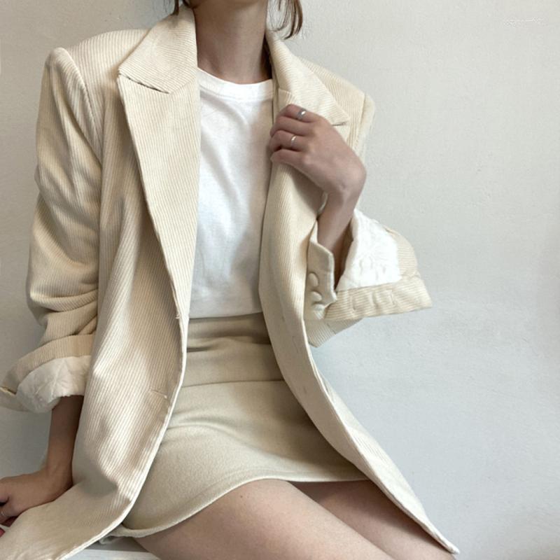 

Women's Suits Autumn 2022 Corduroy Blazers Women Notched Collar Long Sleeve Blazer Jacket Female Korean Fashion Casual Winter Coats Tops, Green