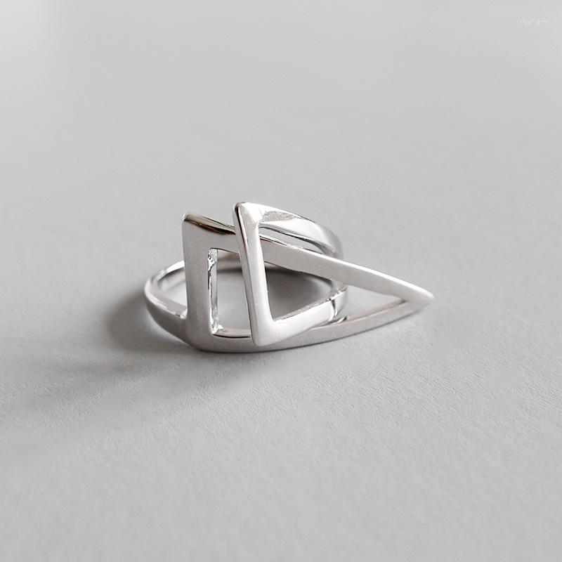 

Wedding Rings WYJZY Exquisite Geometry Hollowed Out Sterling Silver Opening Ring For Women Casual Temperament With Ladies Jewelry