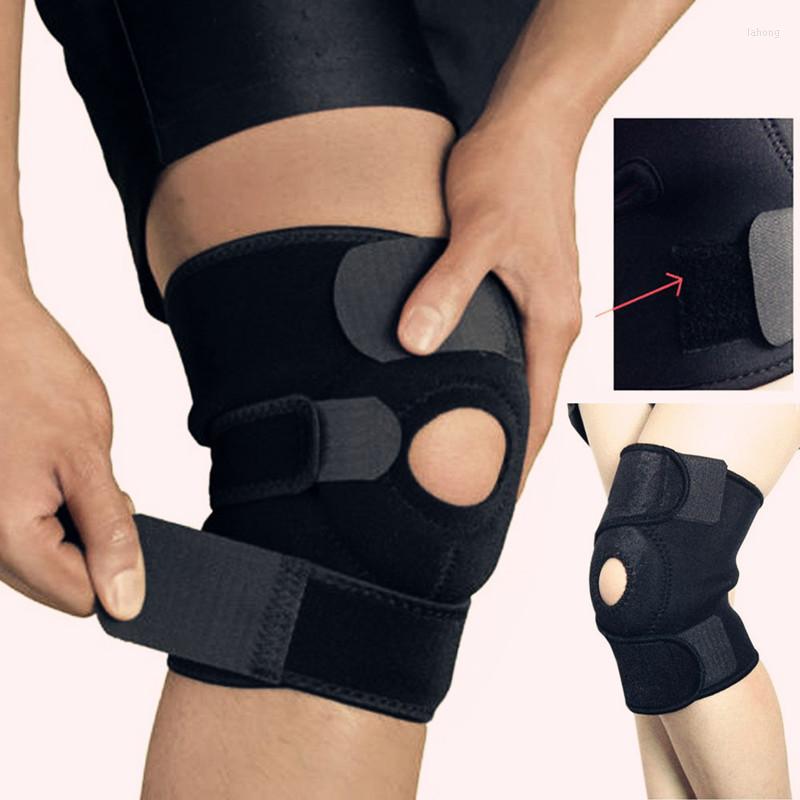 

Knee Pads 1PC Brace Support Sleeve Adjustable Open Patella Stabilizer Protector Nylon Wrap For Arthritis Meniscus Tear Running Sports, Black