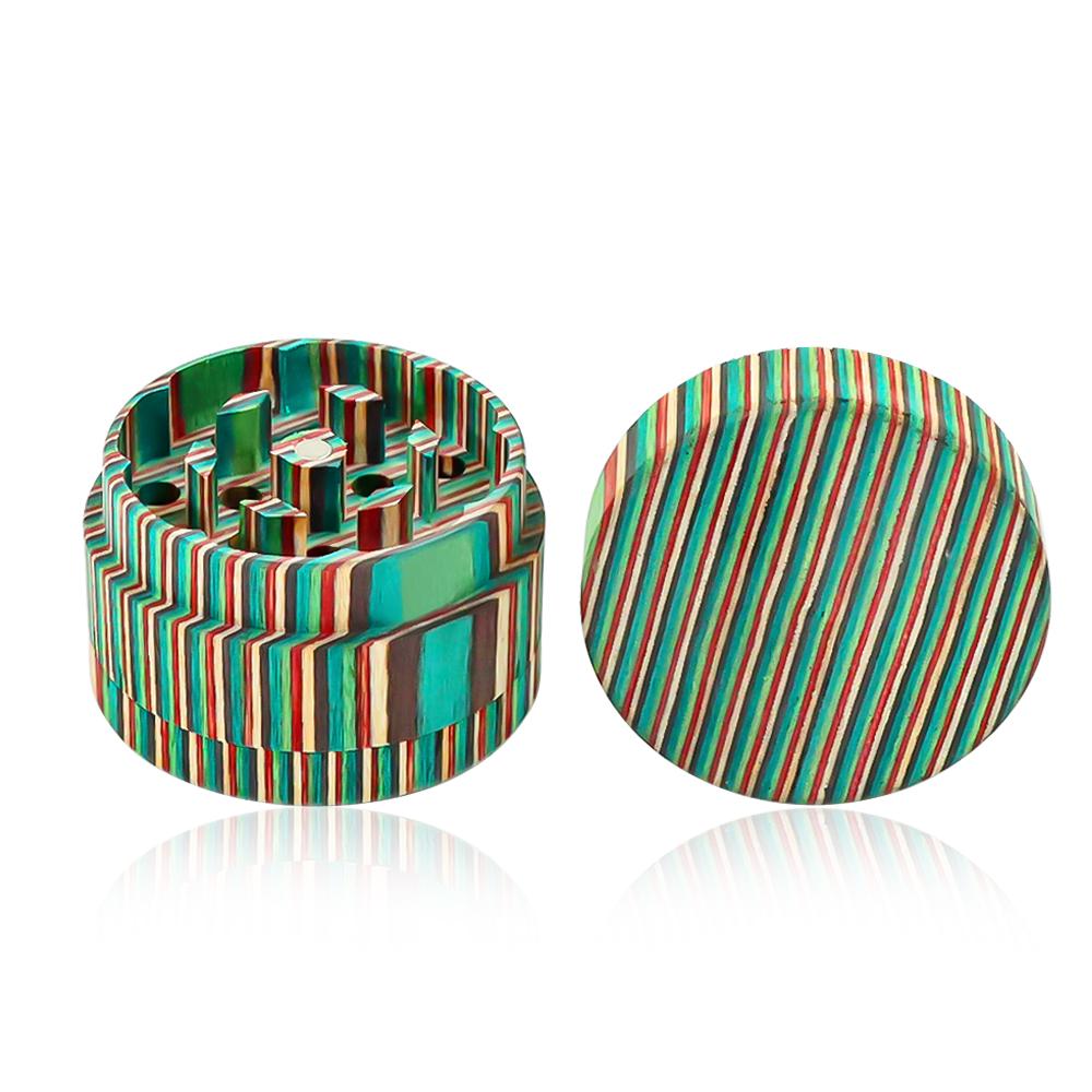 

3 Pieces Colorful Natural Wooden Tobacco Grinder Smoking Cigarette Spice Herb Grinders Smoke Accessories Crusher Wholesale