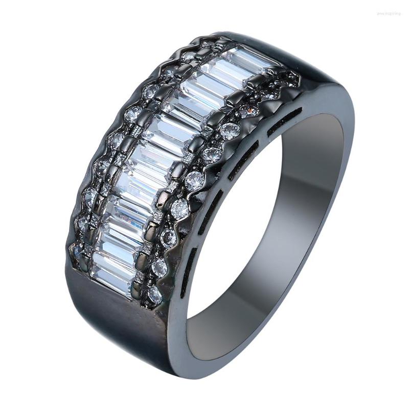 

Wedding Rings Hainon Vintage Black Gold Color Promise Love Of BeautyJewelry Gift Princess Cubic Zircon Engagement Ring For Women