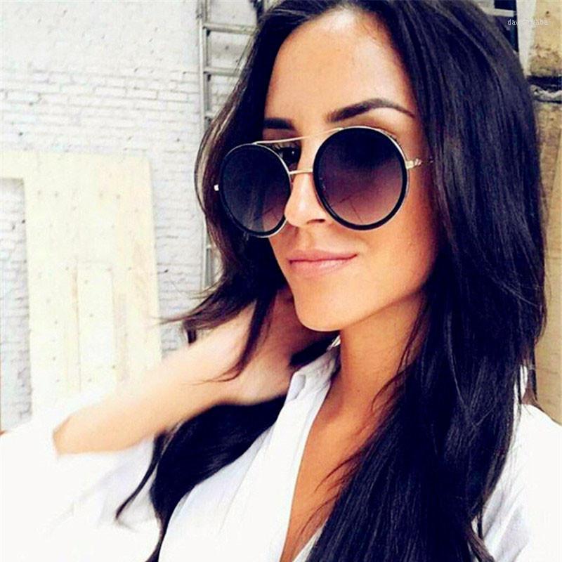 

Sunglasses 2022 Gothic Steampunk Round Metal Men Women Mirror Eye Sun Glasses Brand Designer Retro Vintage Oculos UV400