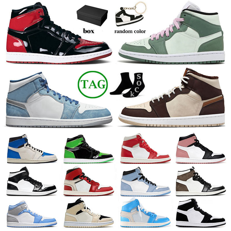 

Jumpman Basketball Shoes Mens Womens High Patent Bred Cream Dark Chocolate Mid French Blue Sports Sneakers, B22 36-47 banned