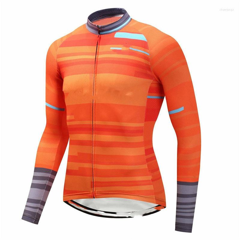 

Racing Jackets 2022 Selling Long Sleeve Cycling Jerseys With Pockets MTB Tops Pro Team Off Road Bike Clothes Anti UV Bicycle Shirts For Men