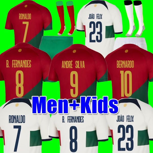 

2022 2023 Portuguese soccer jersey Bruno FERNANDES DIOGO J. DANILO Portuguesa Retro 22 23 Joao Felix Football shirt BERNARDO Portugieser Men Kids Kit uniform sets, 2022 home