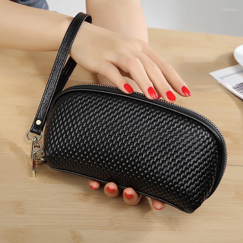 

Evening Bags Wmnuo 2022 Clutch Bag Women Soft Original Cow Leather Clutches Female Personality Shell Makeup Phone Sac, Black
