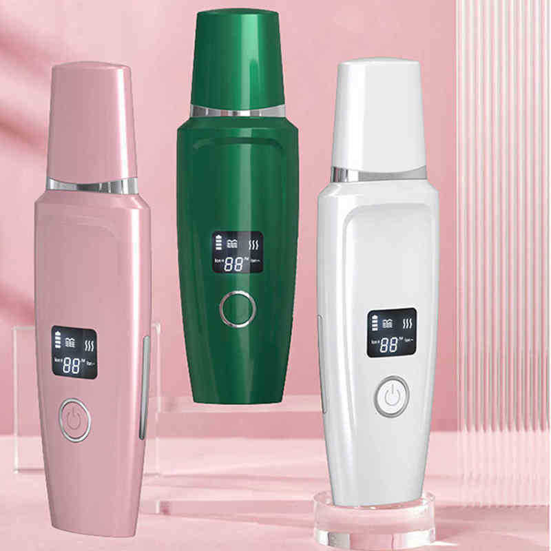 

Ultrasonic Skin Scrubber Deep Cleaning Face Vibrating Facial Cleansing Spatula Peeling Beauty Instrument Device 220516