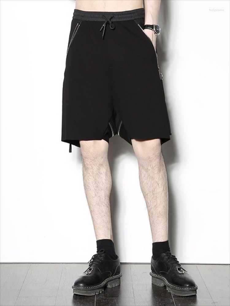 

Men's Shorts Men's Large Size Black Personality Zipper Hip-hop Pants Loose Casual Five-point Harem Fashion