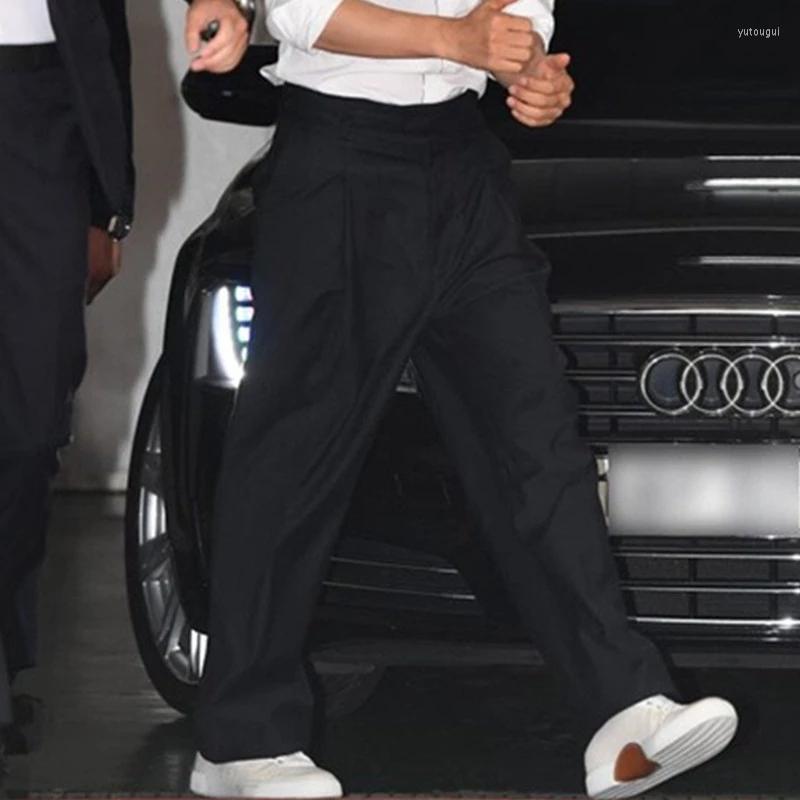 

Men' Pants Men' Casual Star Same Custom Large Loose Straight Wide Leg, Black