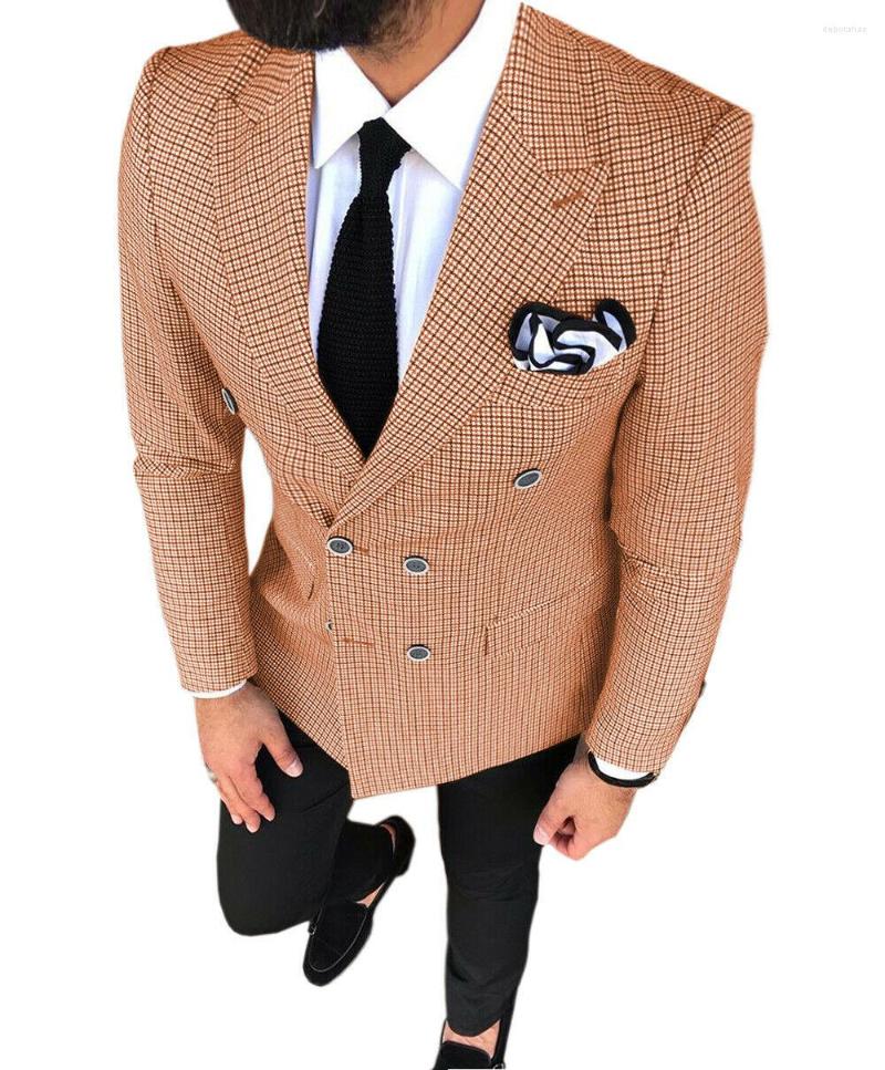 

Men's Suits Fashion 2022 Mens 1 Piece Plaid Double Breasted Notch Lapel Slim Fit Blazer Tuxedo For Groomsmen Gentleman, Green