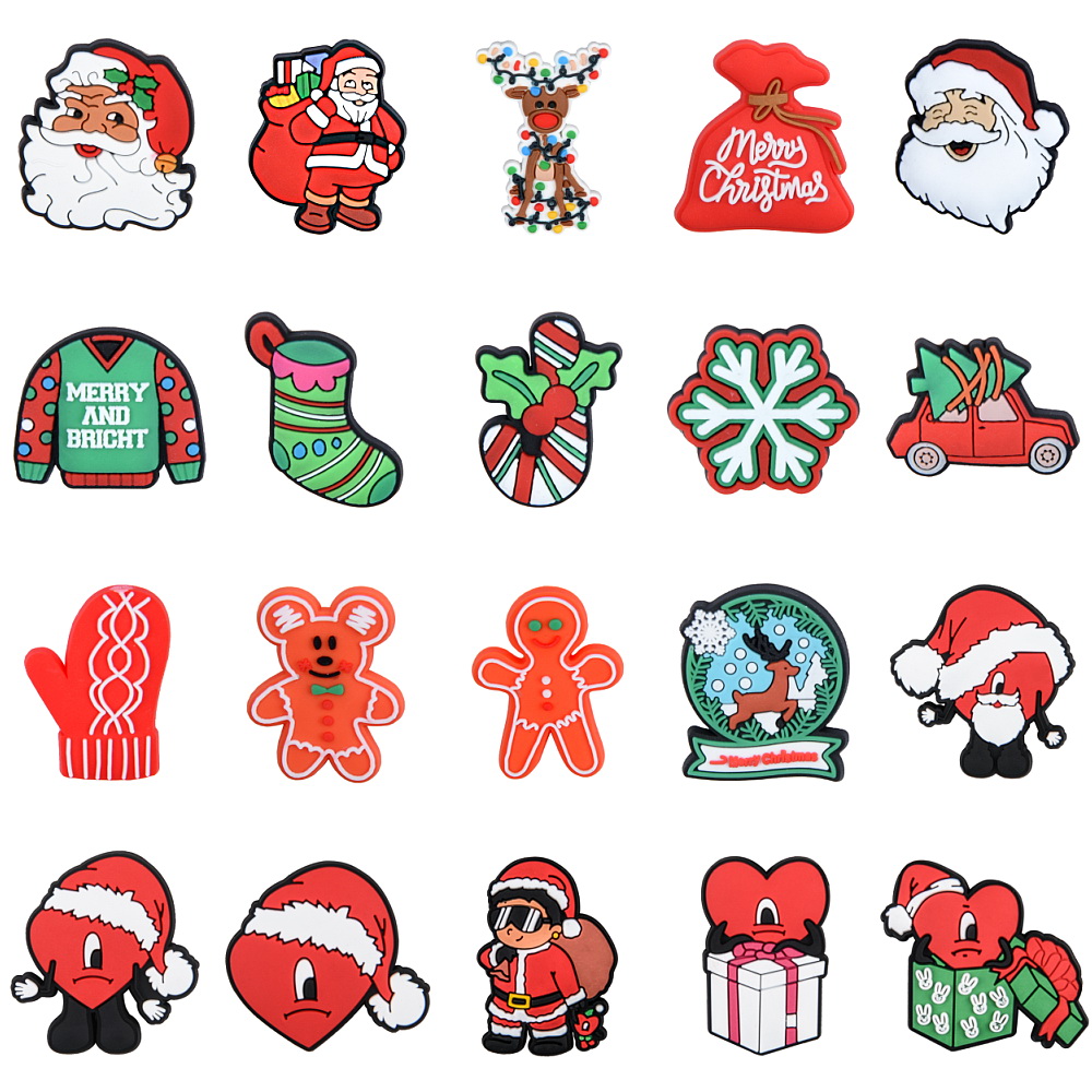 

wholesale custom luxury PVC bulk kids bad bunny Christmas croc charms