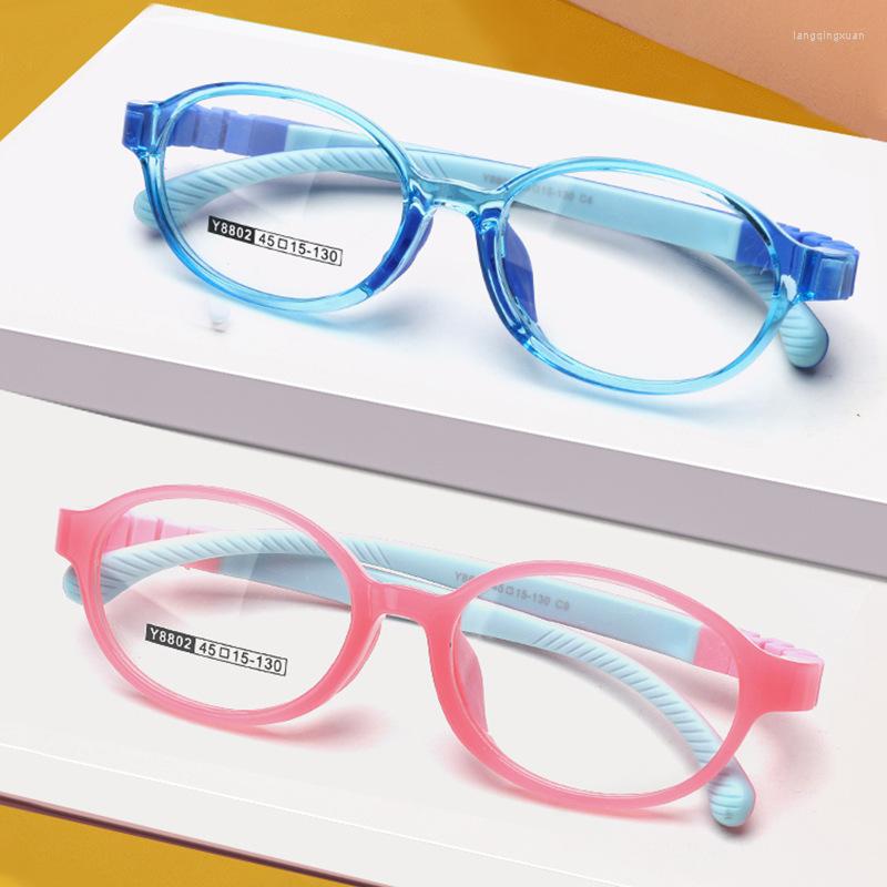 

Sunglasses Frames Cute Round Optical Myopia Glasses Frame Soft Flexible Silicone Kids Transparent Amblyopia Eyeglasses Spectacles