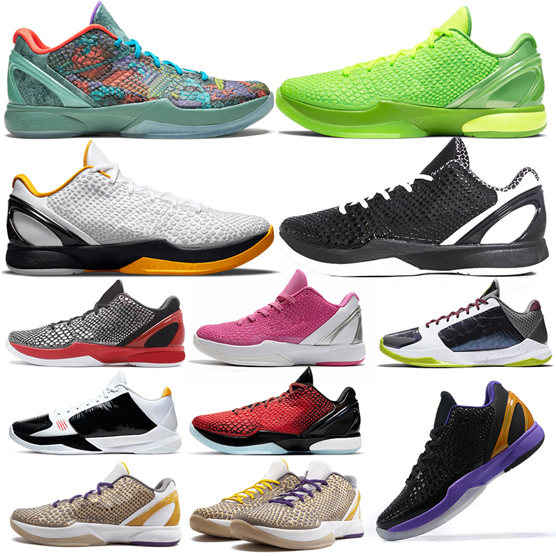 

Mamba 6 Men Basketball Shoes Protro Grinch Designer Sneakers Mambacita Alternate Bruce Lee Del Sol Bred Think Pink Black Purple Outdoor Sports Mens Trainers