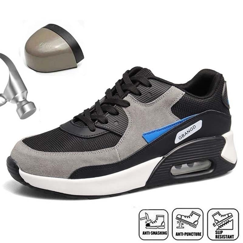 

Boots Mens Work Safety Shoes Steel Toe Work Sneakers AntiSmashing AntiPuncture Work Boots Industrial Construction Boots 220930, Blue