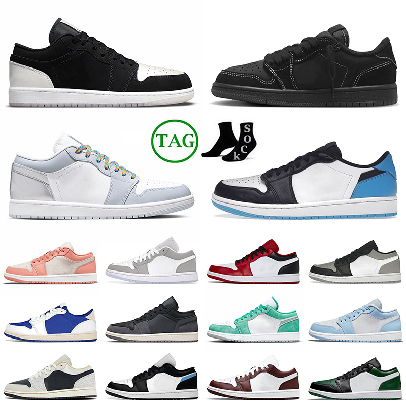 

Travis Scotts x Jorda 1 Low Basketball Shoes Jorden 1s Sneakers Craft Inside Out Black Shadow Toe Trainers Sports New Emerald Men Women Jumpman Tear Away Silver Retro, 36-46 cactus jack green
