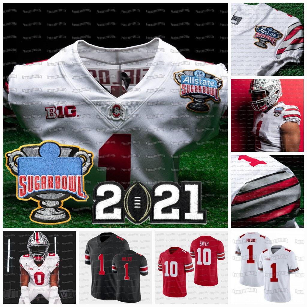 

College wear Ohio State Buckeyes 2021 Playoff National Championships JUSTIN FIELDS MASTER TEAGUE III WILSON WERNER WADE NCAA College Footbal, Black youth s-xl