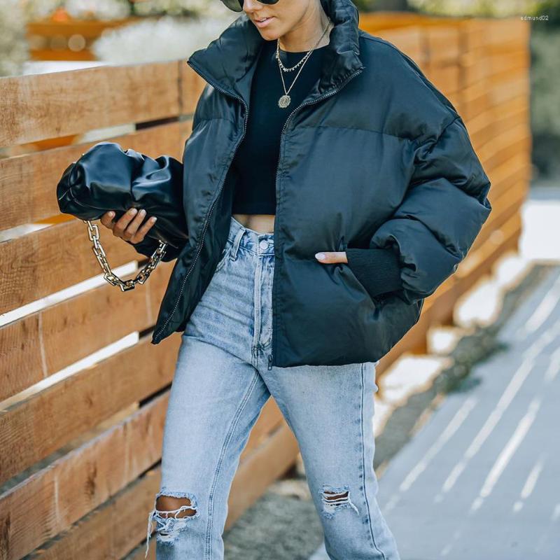 

Women' Trench Coats Women' Loose Bread Clothes Cotton Padded Jacket Coat, Black