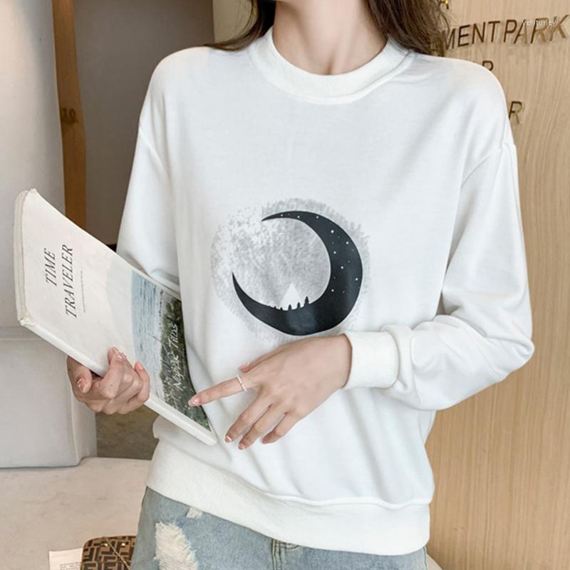 

Women' Hoodies Korean Style Printing Sweatshirt Fashion Pullovers Spring Autumn Female Casual Tops, White