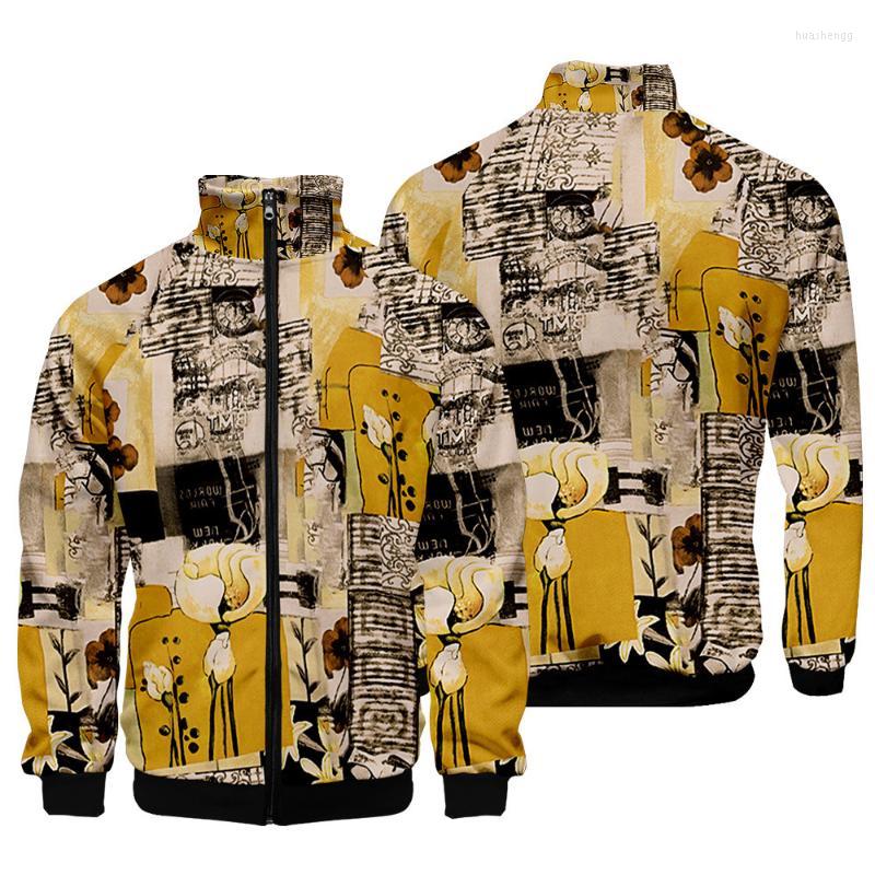 

Men's Jackets Men's Abstract Oil Painting Print 3D Stand Collar Hoodie Men Women Zipper Hoodies Long Sleeve Casual