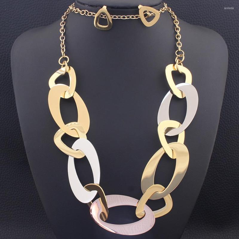 

Necklace Earrings Set 82CM Long Chains Sweater Round & Stud Fashion Stainless Steel For Women SEDZCDDA, Picture shown