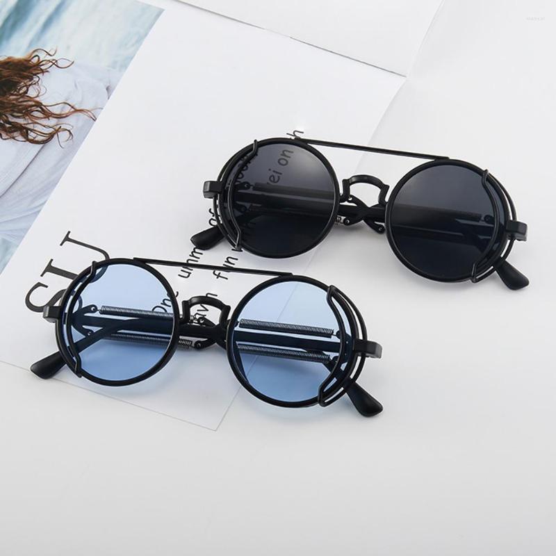 

Sunglasses 2022 Fashion Punk Vintage Round Eyewear Summer Items Sun Protection Glass Gothic Style UV400