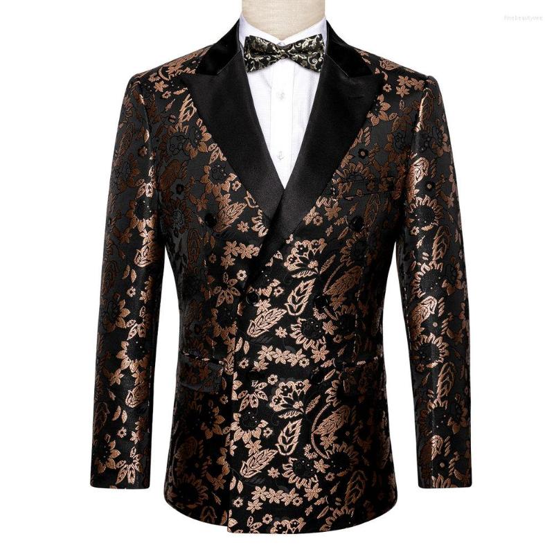 

Men' Suits Black Gold Floral Mens Italian Design Custom Made Tuxedo Jacket Groom For Men Blazers Party Barry.Wang Designer, Xx-0003
