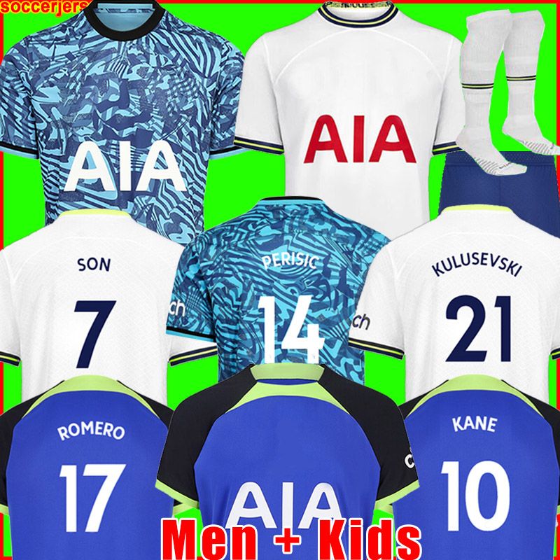 

22-23 Men KIDS SON Soccer Jerseys 2022 2023 jersey Football shirt third LUCAS Loris ROMERO PERISIC SPENCE KULUSEVSKI BENTANCUR KANE RICHARLISON LENGLET SKIPP, 22-23 kids third