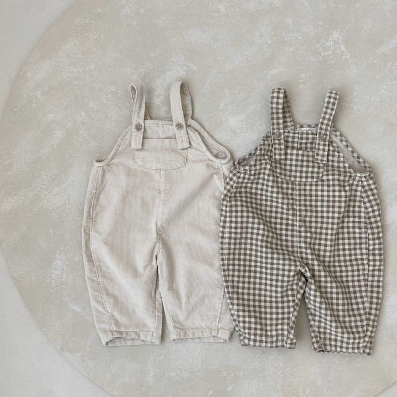 

Rompers 03y Newborn Baby Girl Simple Plaid Overalls Boy Casual Solid Cotton Romper Autumn New Loose Comfortable Jumpsuit One Piece J220922, Plate