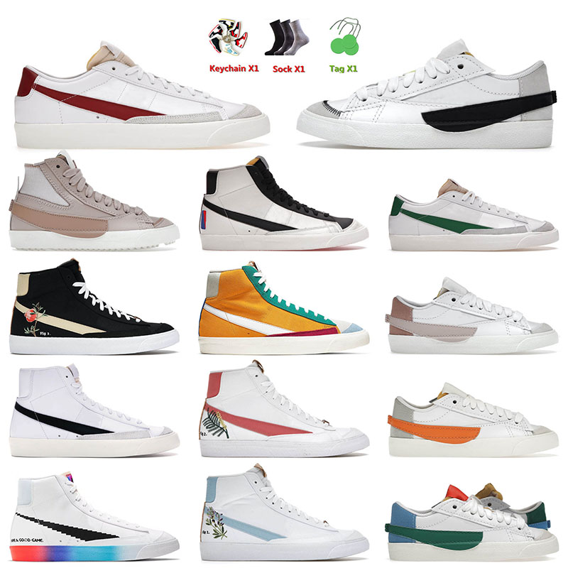 

Top Fashion Men Blazer Mid 77 Running Shoes Sneakers for Mens Women Jumbo Team Red Black White Indigo University Blue Tennis Vintage Trainers, 25