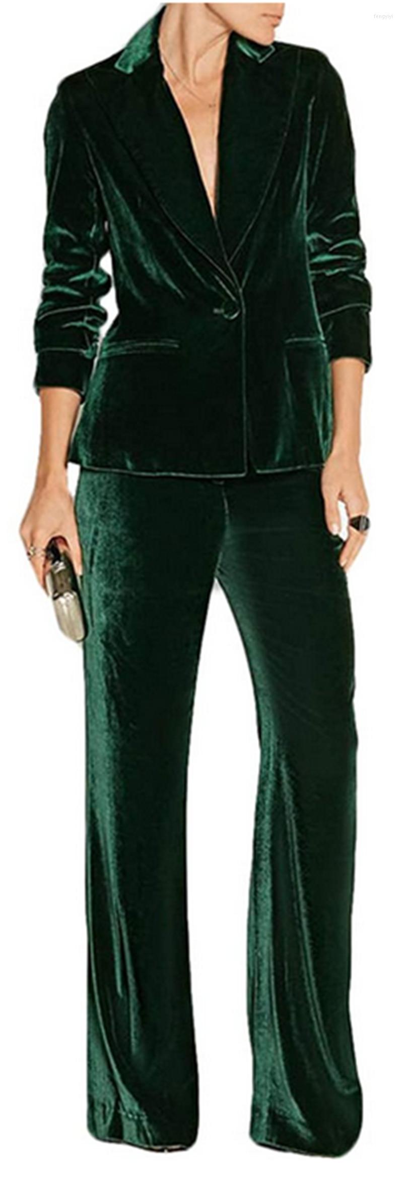 

Women' Two Piece Pants Women Business Suits For Work Green Velvet Blazer Casual Office Burgundy Formal Stylish Elegant Pant, Purple