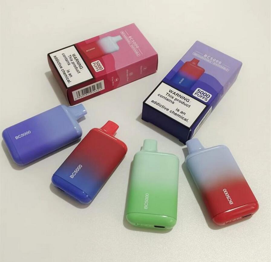 

Bc5000 5000 Puffs Disposable VAPES E cigarettes Mesh Coil 13Ml Cartridge Vapor Devcices Rechargeable 650Mah BC 5000 24 colors pk Elux legend gunnpod bang xxl