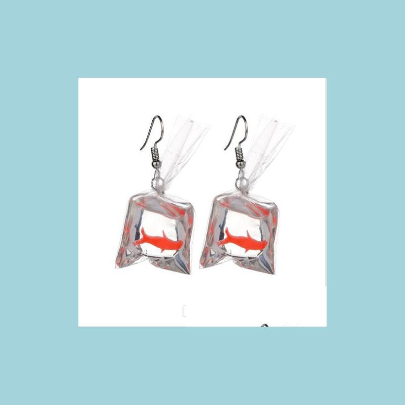 

Dangle Chandelier Korean Gold-Fish Dangle Earrings Transparent Acrylic Fish Crystal Pocket Drop Earring For Women Girl Tr Mjfashion Dhojg