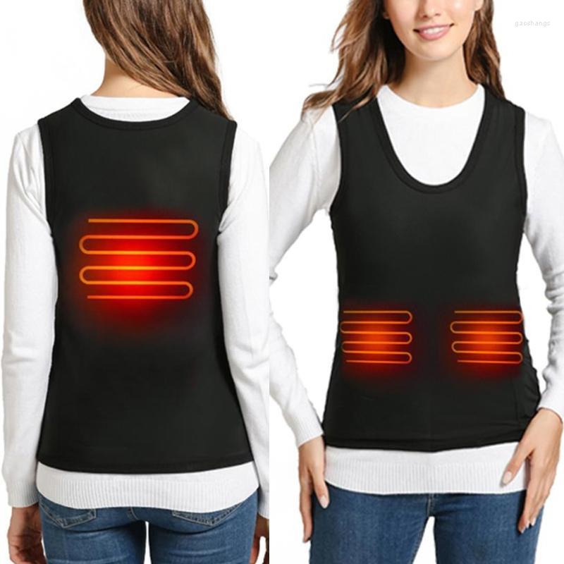 

Women' Vests Unisex 3 Area Electric Heated Vest USB Heating Cycling Warm Sleeveless Tank Top Women, Black