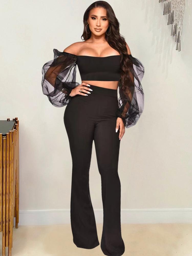 

Women' Two Piece Pants 2 Women Sets Matching Red Pieces Top And Suits Outfits Clothing 2022 Arrival Summer Autumn, Black