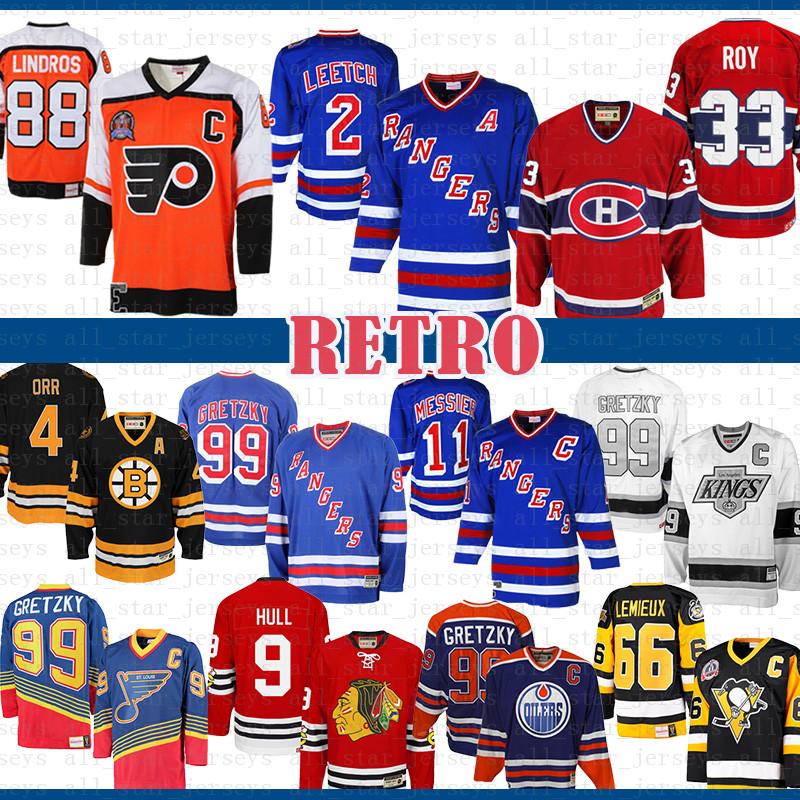 

College Wear 99 Brian Leetch New York Rangers Mark Messier Wayne Gretzky Montreal Canadiens Patrick Roy 88 Eric Lindros Philadelphia Flyers, Jersey (fugu)