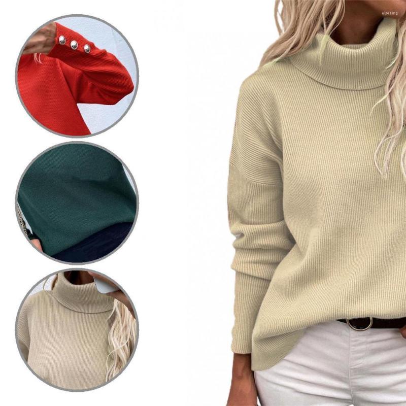 

Women' Sweaters Autumn Sweater Tight Cuff Terrific Stand Collar Elastic Loose Winter, Green