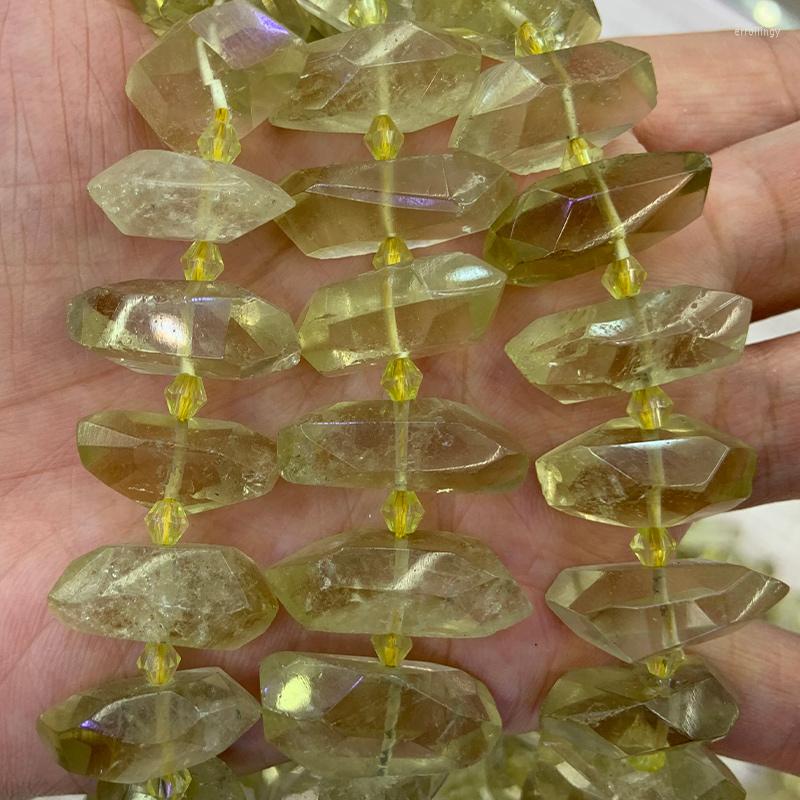 

Beads Natural Lemon Quartz 15'' Irregular DIY Loose For Jewelry Making Women Necklace Bracelet Earring Gift