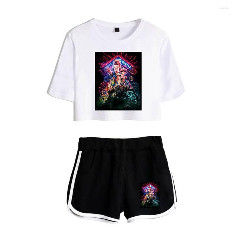 

Women's Tracksuits Stranger Things Season 3 Two-piece Set Comfy Casual Sets For Girl Women Short Sleeve Sexy Fashion, A14452 - 3