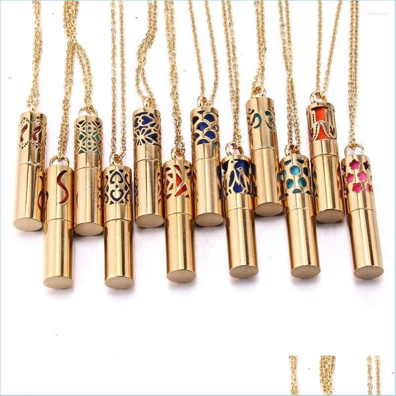 

Pendant Necklaces Pendant Necklaces Gold Stainless Steel Necklace 6Pcs/Lot Womens Fashion Per Oil Diffuser Luxury Jewelry Wholesale D Dh5Cy