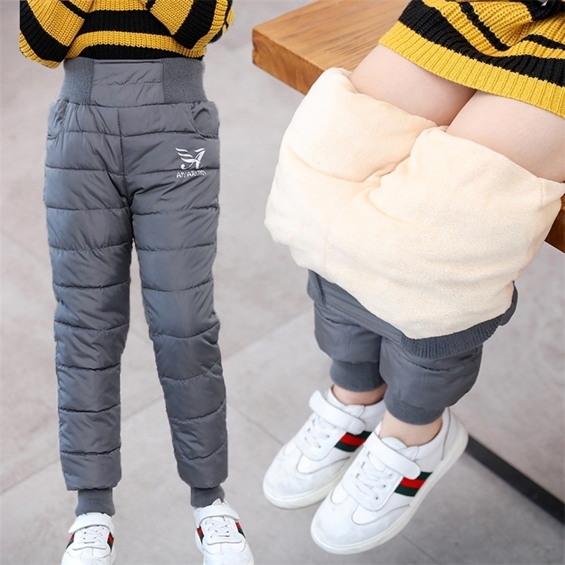 

Trousers Warm Thicken Boys Girls Down Pants Winter Children High Quality Trousers Teens Boy Girl Down Trousers Kids Ski Down Padded Pants 2201006, Gray