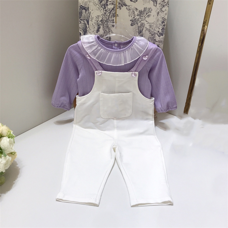 

Baby Girls Designer Clothes Set 2022 Autumn Girl Suit Foreign Style Children's Long Sleeve Round Neck Hoodie Casual Children's Printed Overalls Sets Kids Clothing, Purple