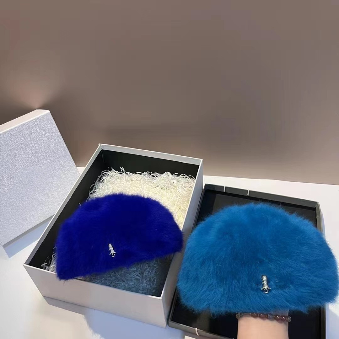 

New Fashion Minimalist Soft Glutinous Fur Peaked Cap All-Matching Couple Style Winter, As pic