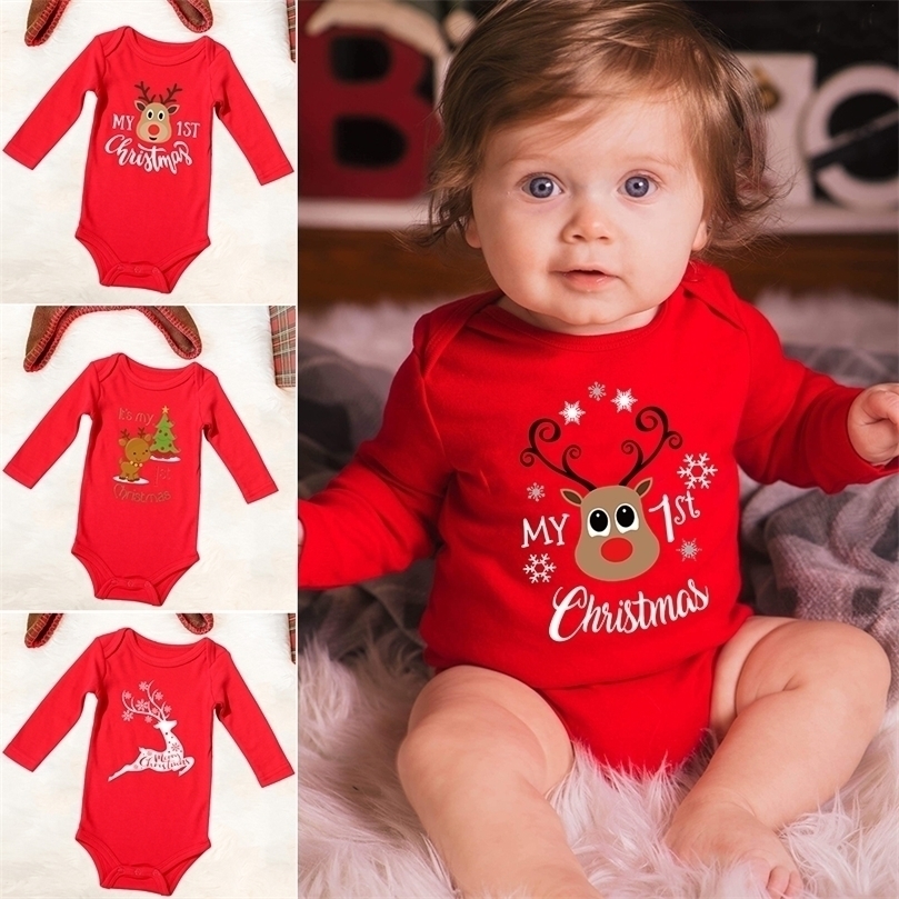 

Footies Infant born First Christmas Rompers Baby Boys Girls Cotton Bodysuit Born Crawling Long Sleeve Jumpsuits Festival Party Gifts 2201006, Tr157055-a008rd-