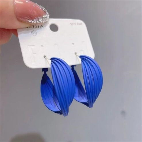 

Exaggerated Earrings Tide Eardrop Net Red Senior Feeling Temperament Candy Color Ring Earrings GC1674