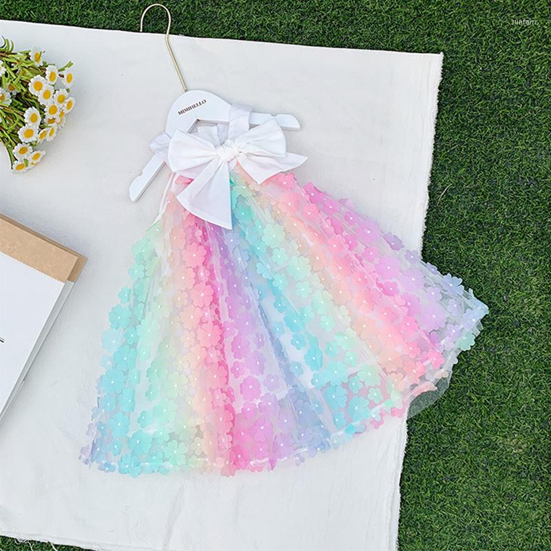 

Girl Dresses 2022 Summer Flower Dress For Girls Colorful Princess Children's Clothing Carnival Costume Birthday Party Vestidos 2-7Y, As the picture