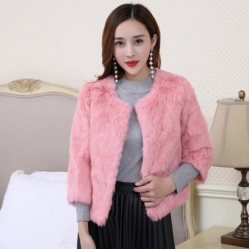 

Women' Fur Plus Size  - 6XL Real Jackets Women O Neck Whole Skin Coats Genuine Leather Outerwear Custom Make, Beige