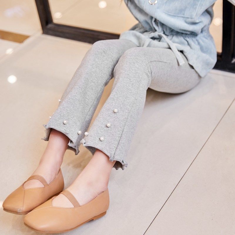 

Leggings Tights Girls Leggings Spring and Autumn 6 7 89Year Old Cotton Children Toddler Pants Outer Wear Girl Bell Bottom 221006, Moltres gray