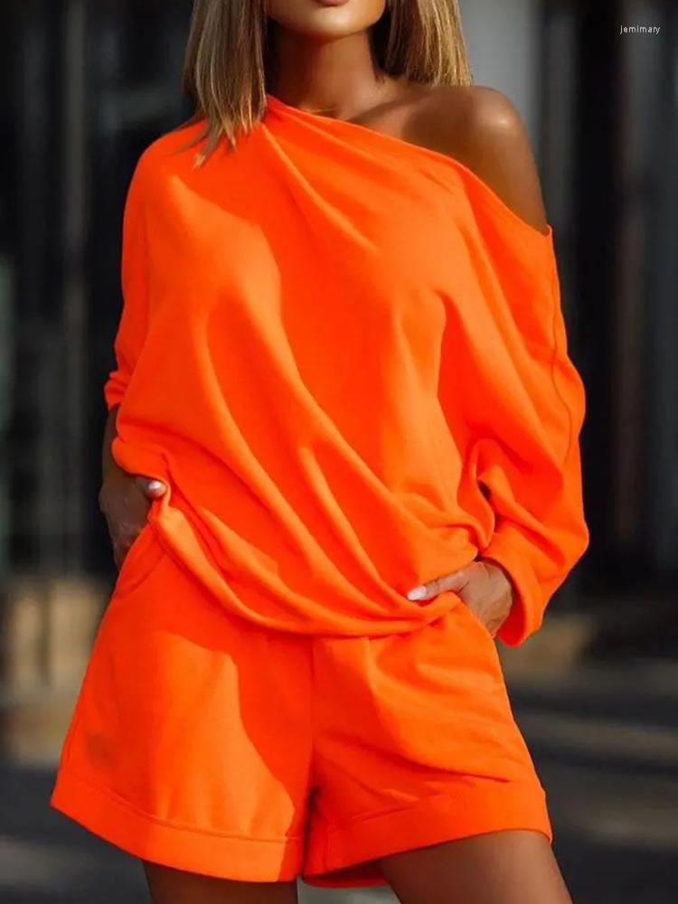 

Women's Tracksuits Women Commute Two Piece Set 2022 Fashion Slash Collar Printed Bat Sleeve Top And Short Pants Shorts Suit Loose Summer, 04 eye print
